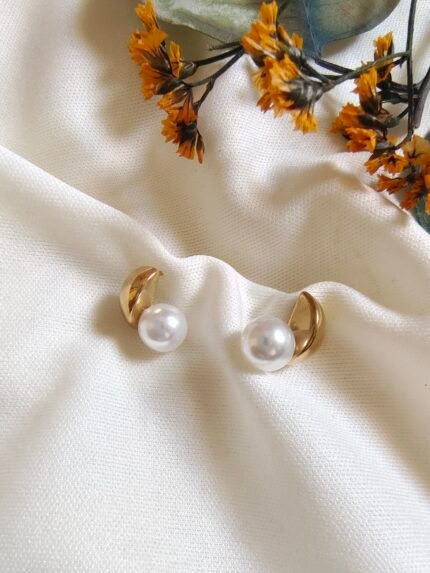 Dainty Golden Pearl Studs