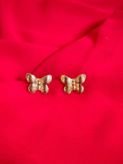 Golden Flutter Butterfly Earrings