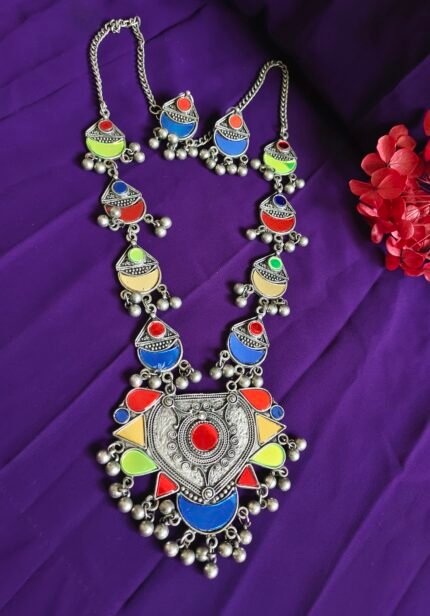 Zoya Oxidized Afghani Necklace