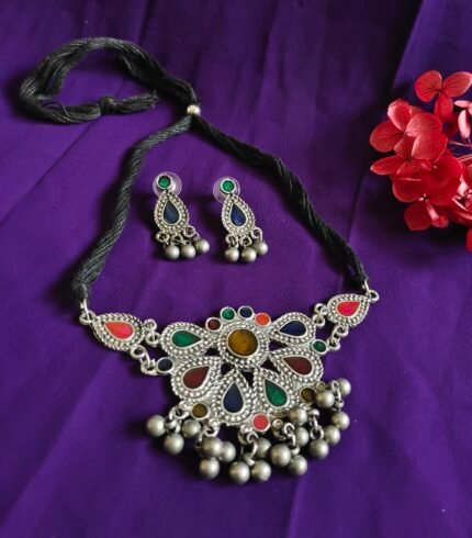 Enamel Flower Choker Set