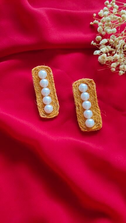 Summer Breeze Jute Pearl Earrings