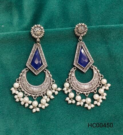 Priya Tribal Silver Motif Dangler