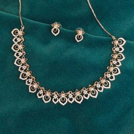 Parul  Rosegold AD Necklace