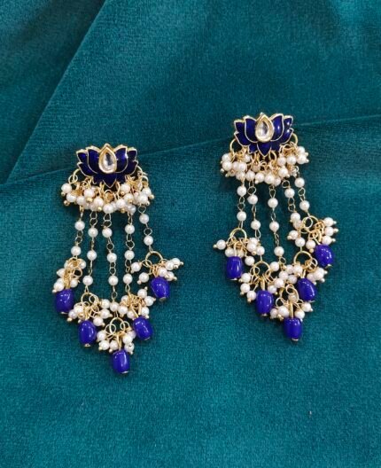 Padma Long Lotus Earrings